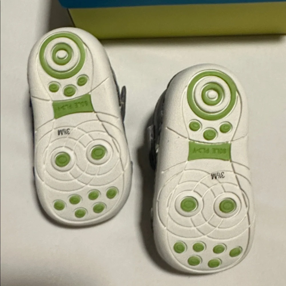 Gray and Green Sole Play Kids Shoes
